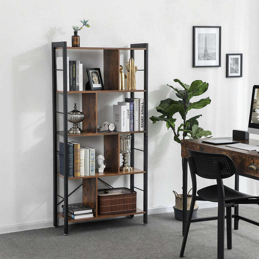 Rustic Brown Bookcase [US Stock]