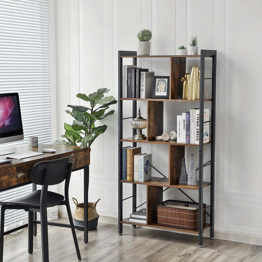 Rustic Brown Bookcase [US Stock]