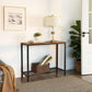 Sideboard Table Vintage Brown with Wire Mesh Shelf [US Stock]