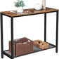 Sideboard Table Vintage Brown with Wire Mesh Shelf [US Stock]